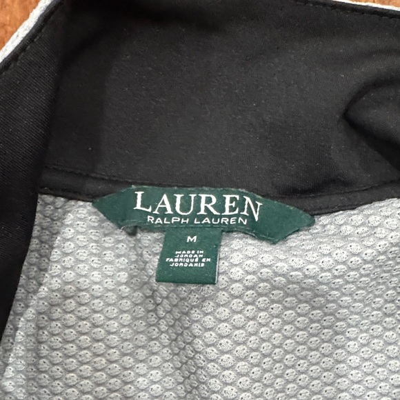 Lauren by Ralph Lauren Gray and Black Athletic Waffle Quarter-Zip Pullover - Picture 4 of 8